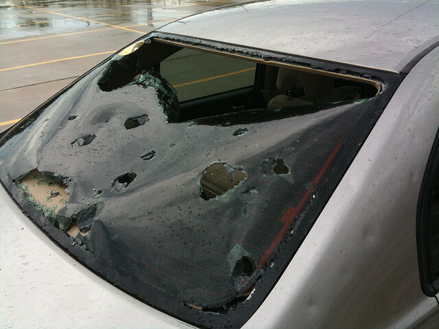 Brandon hail damaged car