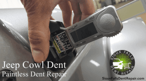 Jeep Cowl Dent paintless dent removal