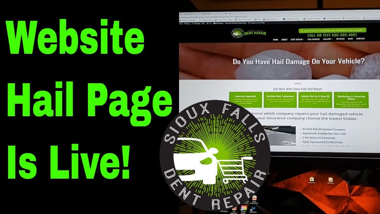 Website hail page layout for Sioux Falls Dent Repair
