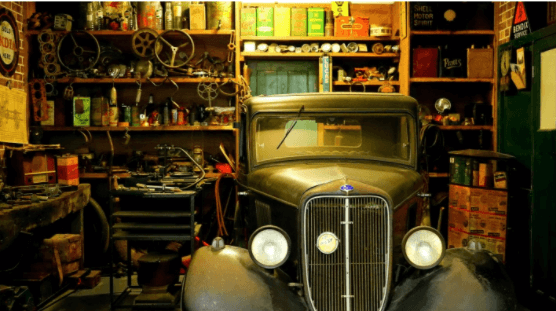 car in a garage