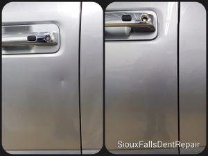 Ford Dent Removal on Aluminum Door