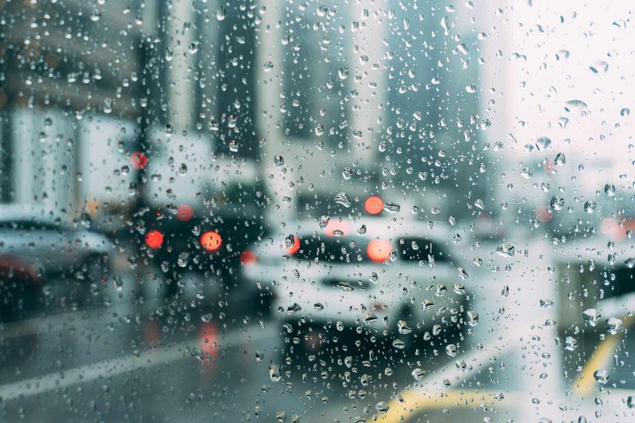 rain on glass viewing vehicles
